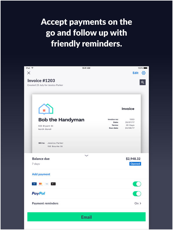 Invoice2go app features