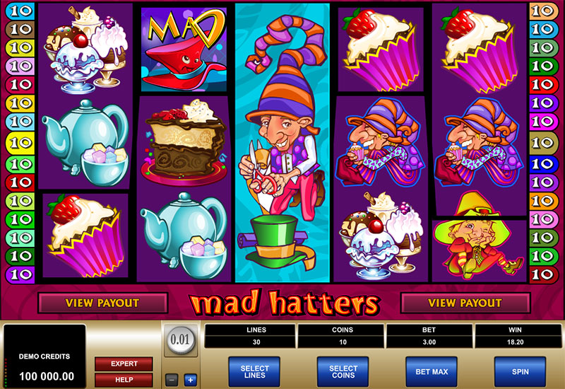 Mad hatters pokie game
